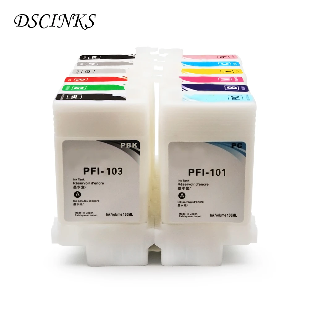 12 шт. 130 мл PFI 101 103 многоразовый картридж для Canon IPF5100 IPF6100 IPF6200 IPF 5100 6100 6200 с чипом