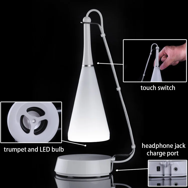 

Novelty Wireless Bluetooth Speaker Desk Lamp USB Touch 5V LED Table Night Light Smart Music Stereo Speaker Table Emergency Light