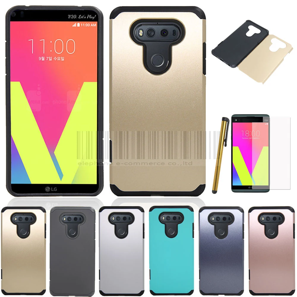 Чехол для телефона LG V20 двухслойный тонкий комбинированный резиновый