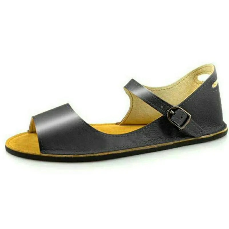 COVIBESCO Fashion Solid Round Toe Women Sandals 2019 Summer New Pu Leather Flats Casual Shoes Woman Basic Office | Обувь