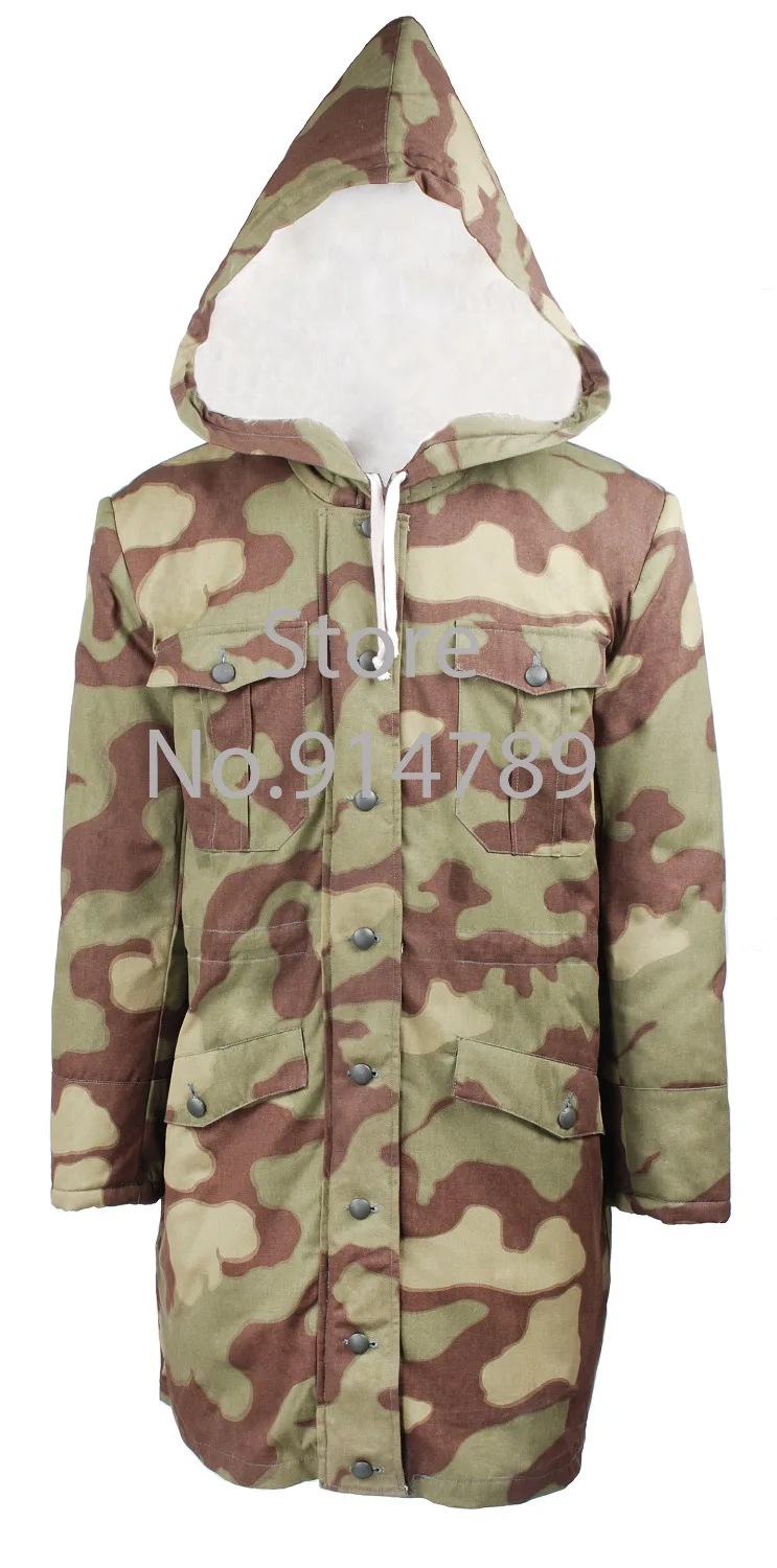 Немецкая итальянская камуфляжная Зимняя парка с меховой подкладкой WW2 3677|parka