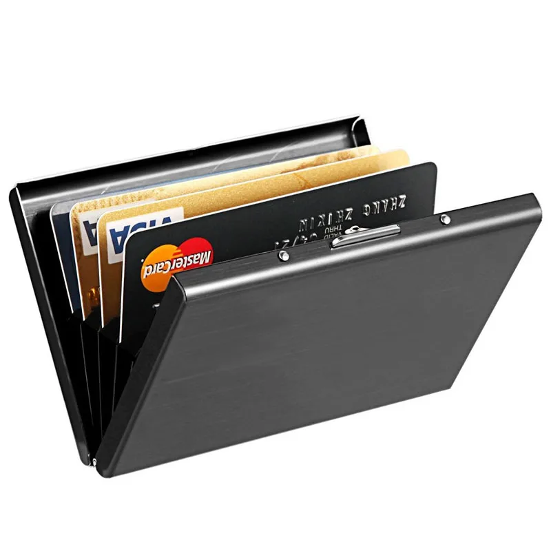 Металлический Карманный Кошелек для кредитных карт мужской чехол из нержавеющей