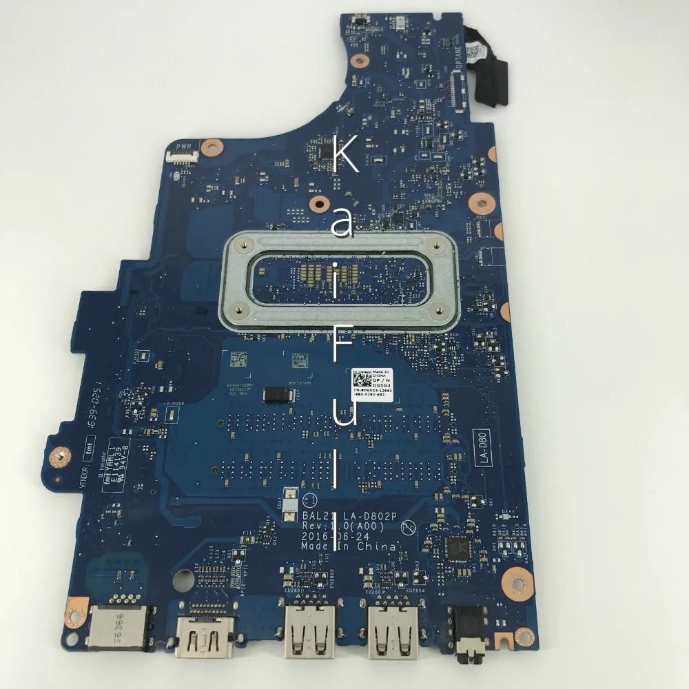 CN-0DG5G3 DG5G3 для DELL INSPIRON 5567 материнская плата ноутбука BAL21 LA-D802P REV: 1 0 (A00) SR2EU I5-7200U |
