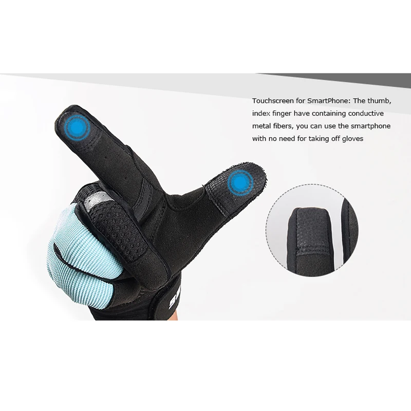 Sahoo 421321 Touchscreen Non-slip Full Finger Cycling Bike Bicycle Gloves Mittens For Gym Fitness Running Hiking Camping | Спорт и