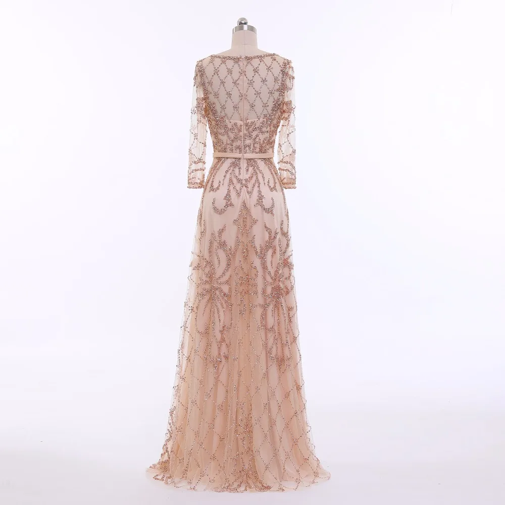 Женское платье для вечеринки CloverBridal элегантное цвета шампанского с длинным