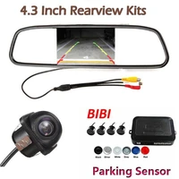 3in1 dual core cpu 4 parking sensors car auto reverse rear view camera assistance backup park radar alarm kit monitor system