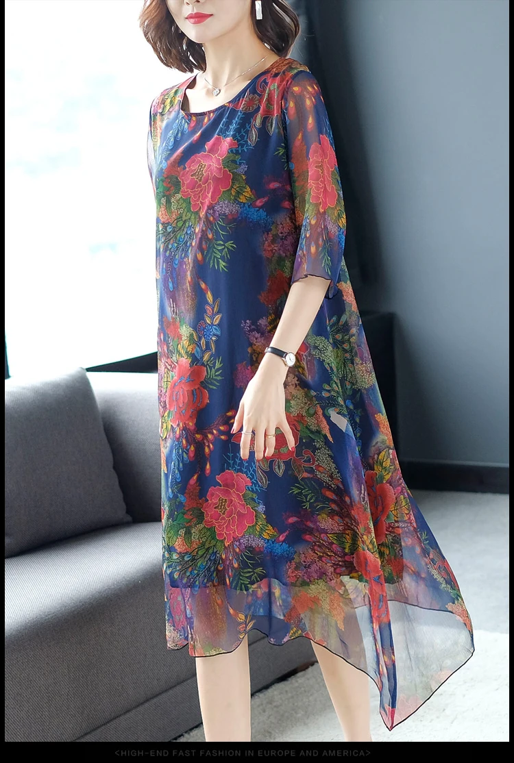 Винтажное Цветочное платье 5XL размера плюс Boho миди, летнее шифоновое пляжное макси-платье с принтом, элегантные женские вечерние платья