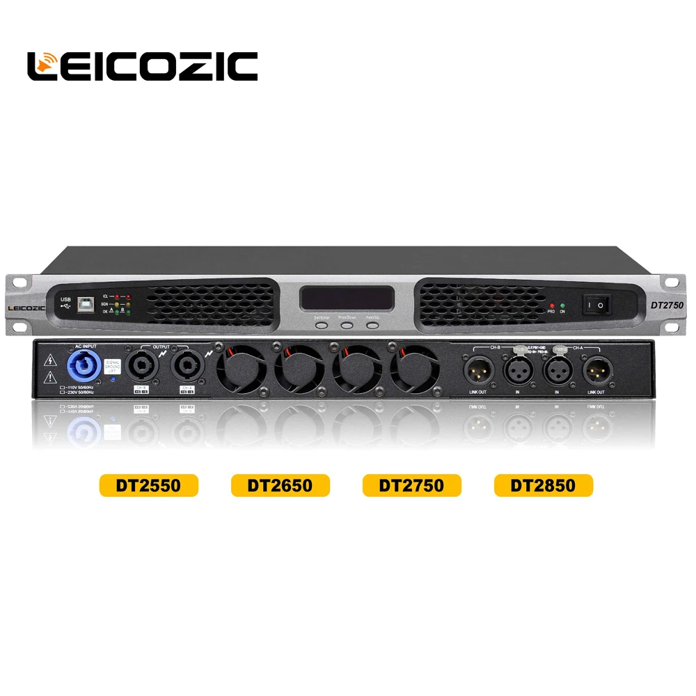 Leicozic DT2750 1200 Вт усилитель мощности 1u профессиональная звуковая сценическая