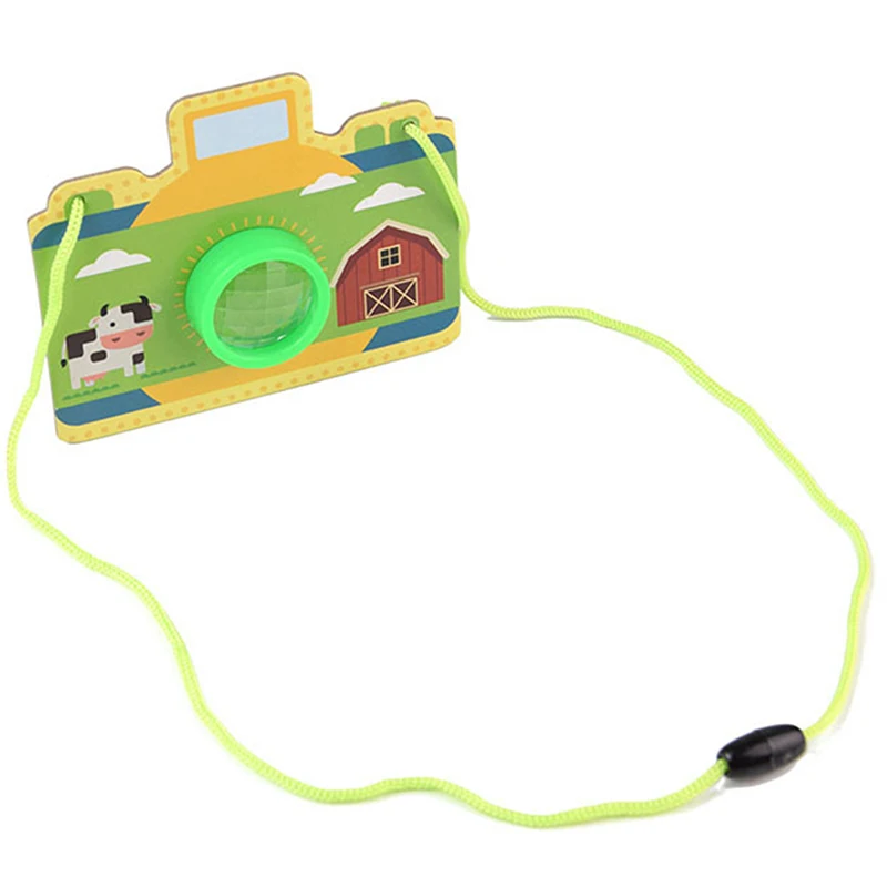 green Cartoon Camera Kaleidoscope Toy Fancy World Children's Fun Toys Baby Montessori Learning Early Educational Toys Best Gift - Цвет: green