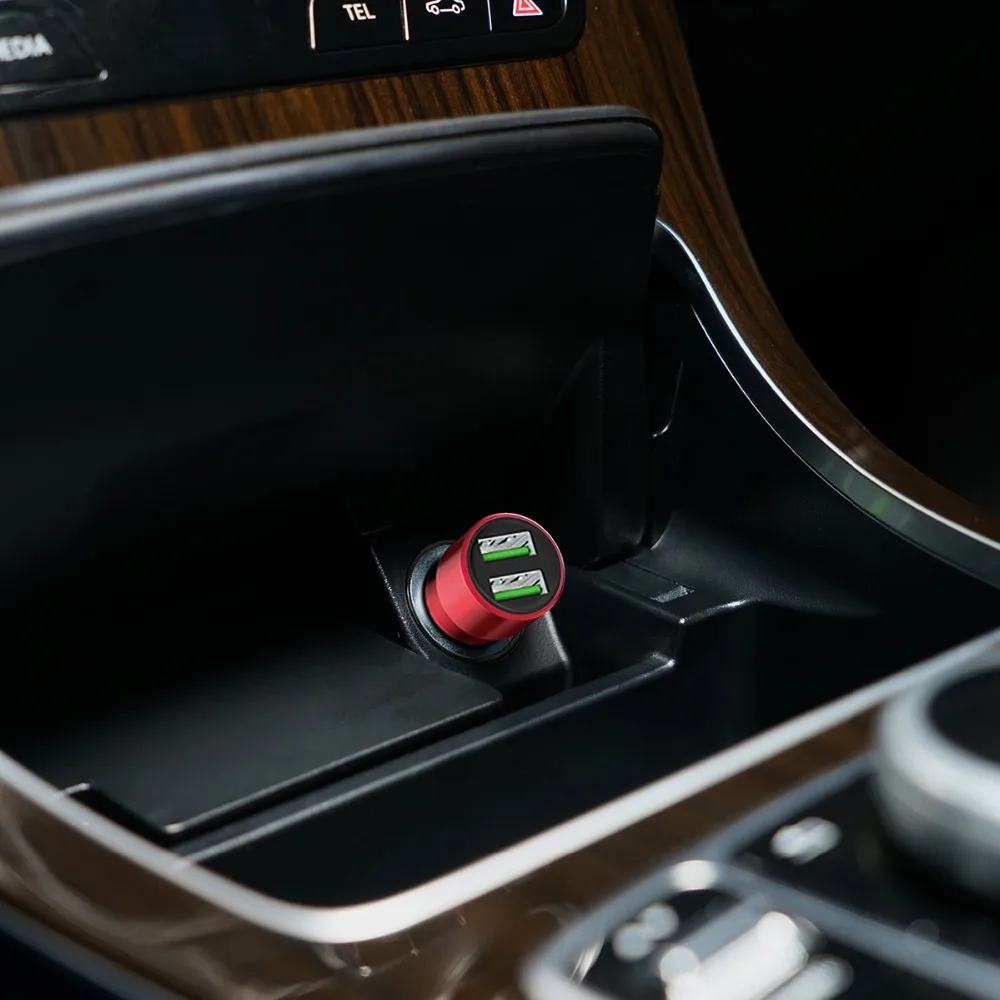 Автомобильное зарядное устройство ORICO с двумя портами USB, алюминиевое зарядное устройство 5 в 2,1 А, умный автомобильный адаптер для путешествий для iPhone, samsung, Xiaomi, автомобильное USB зарядное устройство