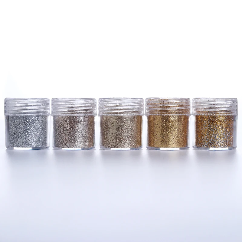 1 коробка 10мл ослепительное шампанское серебро ногтей блеск порошок пыли