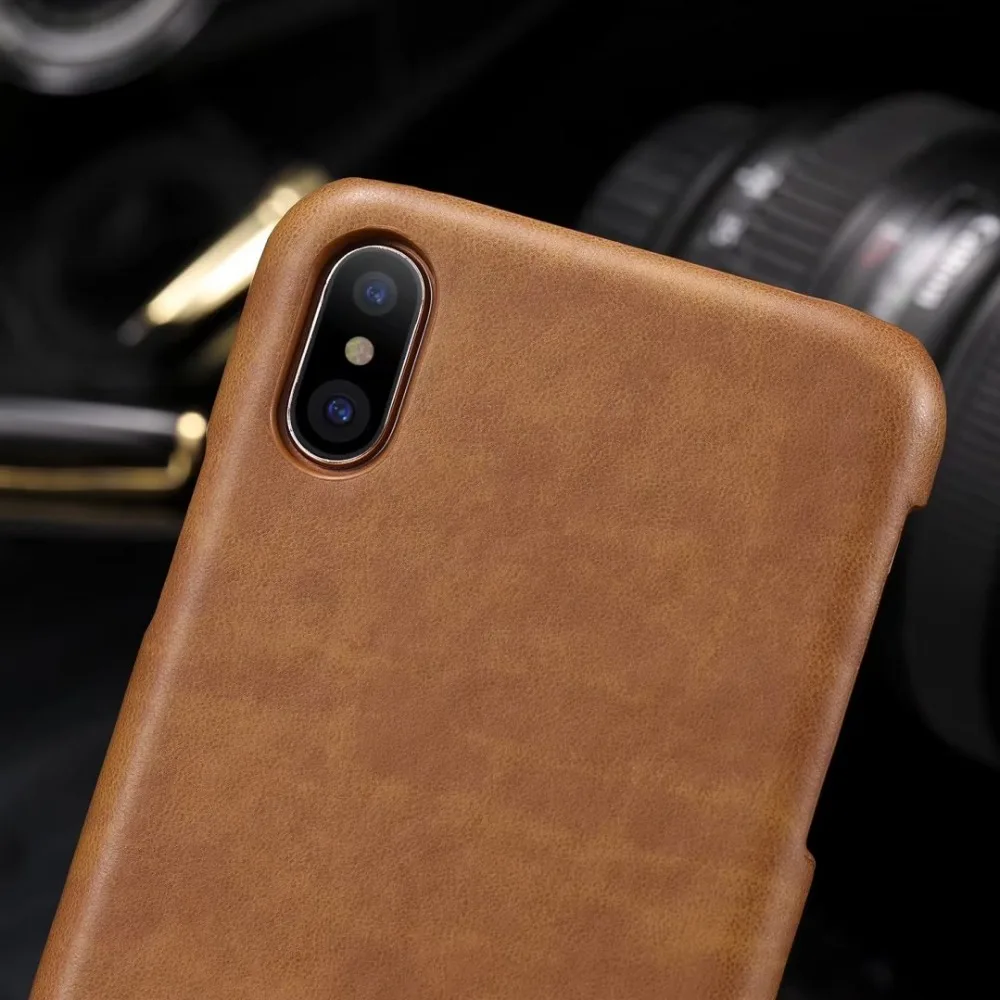 HengLiTai спортивный Ретро Кожаный чехол Чехол для iPhone X 8 plus роскошный мягкий черный