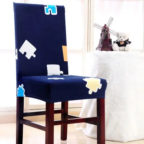 New Easy Fit Stretch Removable Washable Short Dining Chair Protector Seat Cover | Дом и сад