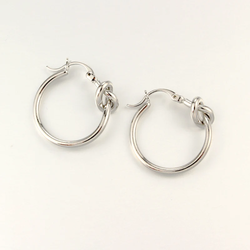 1 пара уникальные маленькие серьги-кольца с узлом для женщин модные простые милые