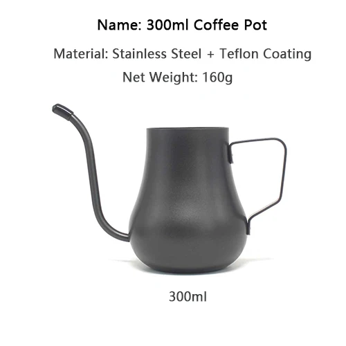 300ml 300/500 мл ручной кофейник из нержавеющей стали длинный рот вода выход капельного Cofee чайник с фильтром чайный горшок наборы для кофе и чая - Цвет: 300ml