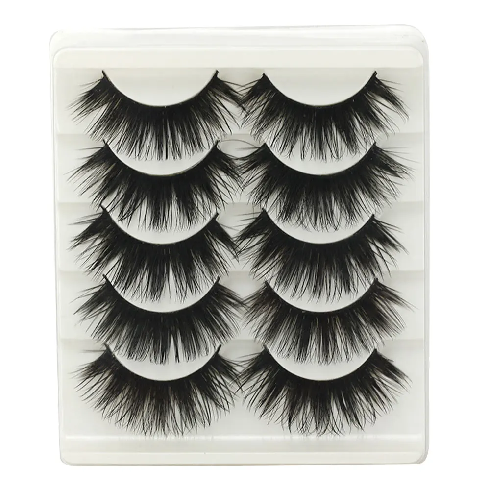 5 пар натуральных длинных накладных ресниц ручной работы Толстые Накладные