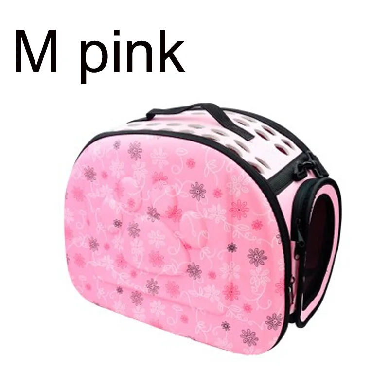M Pink Собака сумка-переноска для собак, кошек Складная Клетка складной ящик для Сумки из натуральной кожи Пластик сумки для переноски товары для домашних животных - Цвет: M Pink