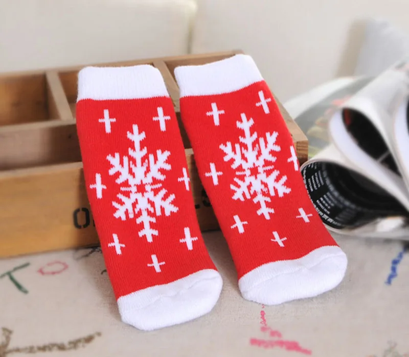 Носки утепленные для новорожденных девочек на возраст 5 24 месяца снежинка Санта