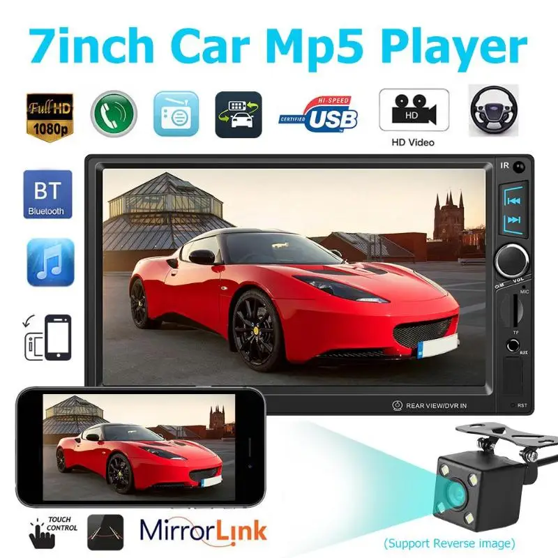 T8011 2Din автомобильное радио 7 дюймов сенсорный WINCE плеер FM MP5 Авторадио Bluetooth Камера