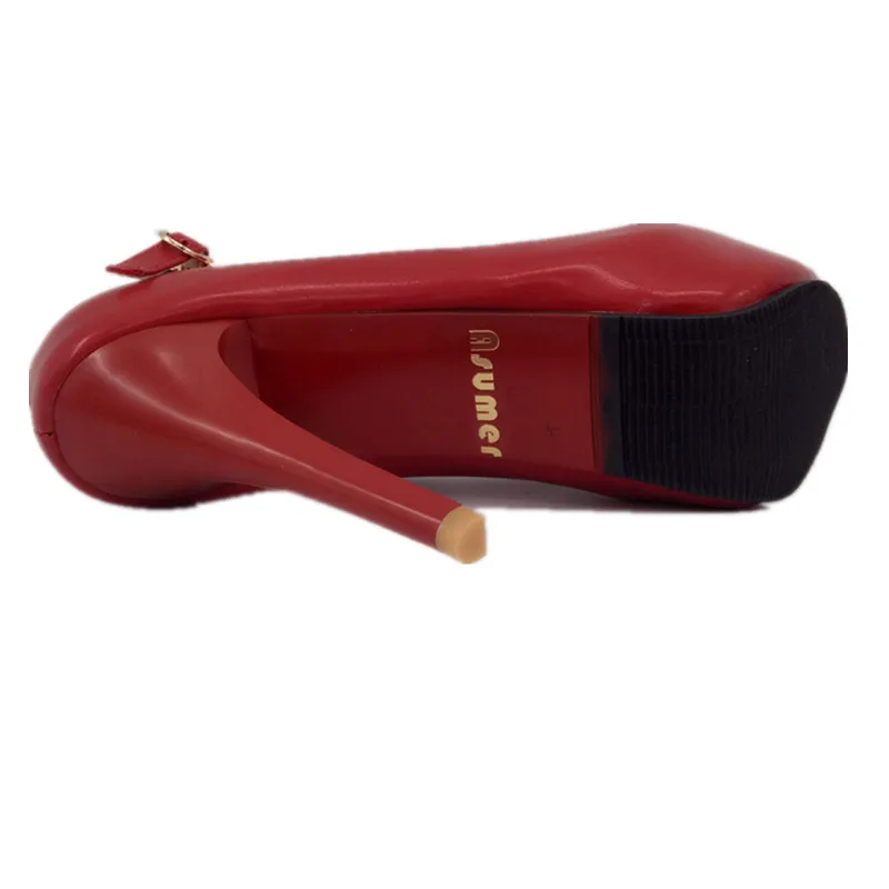 

Asumer Big size 33-45 thin high heels shoes buckle shallow single wedding shoes women pumps four seasons shoes platform elegant