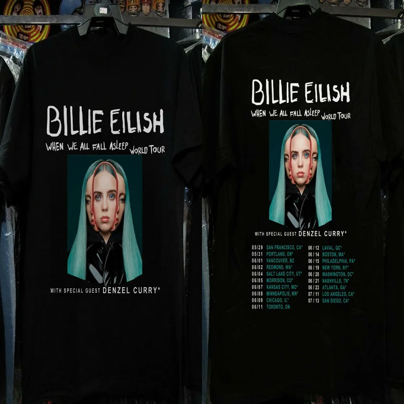 Уличная одежда Billie Eilish World Tour футболка с особым гостем карри размер S-3XL для мужчин