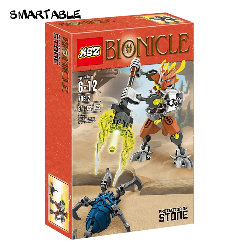 Smartable BIONICLE протектор из камня+ мастер камня Pohatu Строительный блок Набор игрушек для мальчика подарок совместим все бренды BIONICLE