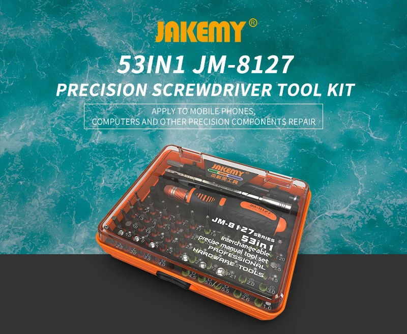 JAKEMY JM-8127 53 в 1 Набор инструментов для ремонта магнитных Бит многофункциональная Прецизионная отвертка для iphone набор Mac, ноутбук
