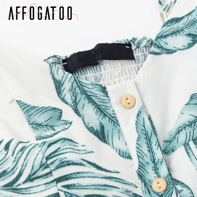 Affogatoo Sexy v образным вырезом цветочный принт богемный женщин платье Повседневное С