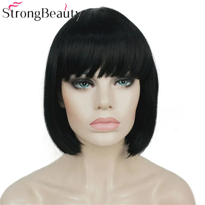 StrongBeauty синтетические короткие прямые парики женские волосы для женщин боб парик