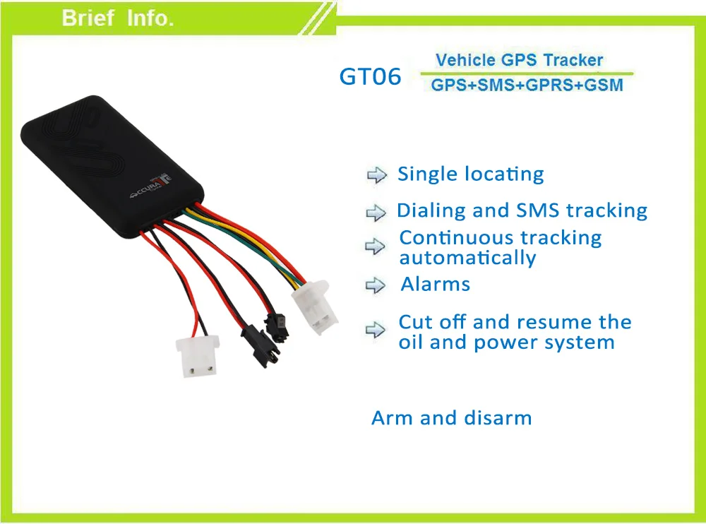 GT06 Автомобильный GPS трекер SMS GSM GPRS система слежения Устройство локатор