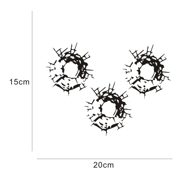 Bullet Holes Glass Art Car Stickers Vinyl Decals car styling Bumper Shielding Paint Scratches decoration 18*13.5cm | Автомобили и