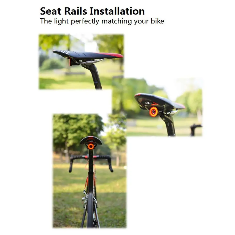 

Hot Selling USB Rechargeable Bike LED Tail Light Induction Brake Light Safety Cycling Warning Rear Lamp Bicycle Taillight