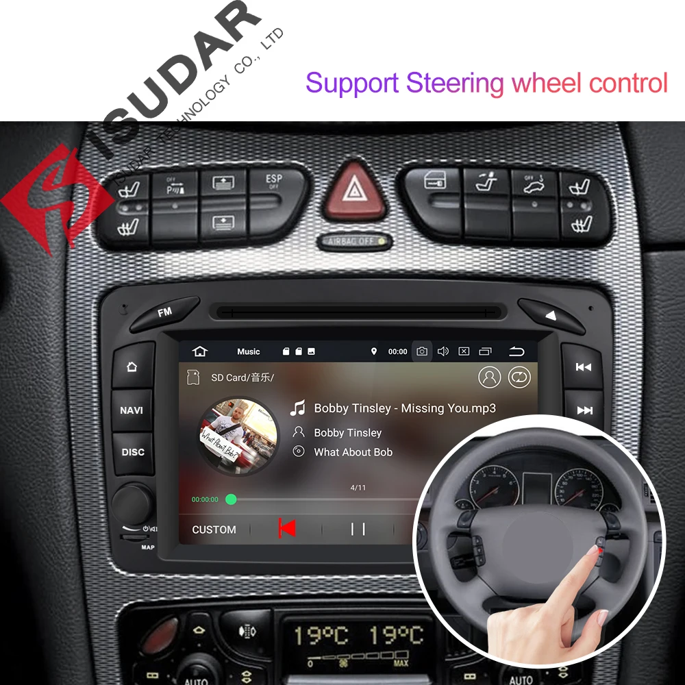 Isudar 2 Din Авто Радио Android 9 для Mercedes Benz/CLK/W209/W203/W208/W463/Vaneo/Viano/Vito автомобилей