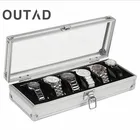 Caja Para Reloj 6 сетчатых вставных слотов ювелирный корпус часов коробка для хранения дисплея алюминиевая коробка для часов Saat Kutusu