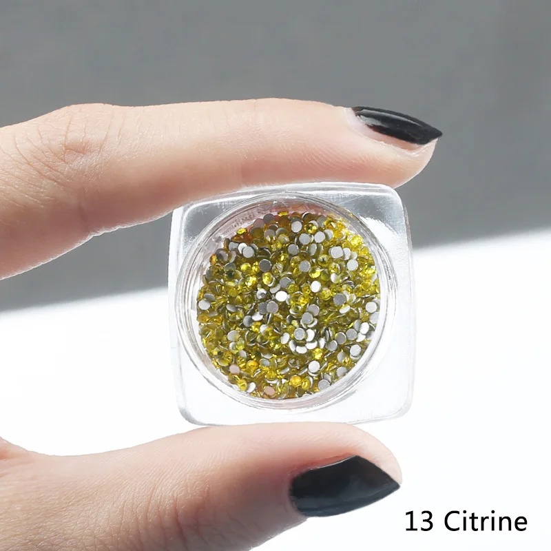 13 Citrine 450 шт./кор. SS3 Стекло Стразы маленький Размеры, на плоской подошве, с украшением в виде кристаллов; гвоздевой метод крепления Стразы для ногтей, с изображением 3D украшения камнями - Цвет: 13 Citrine