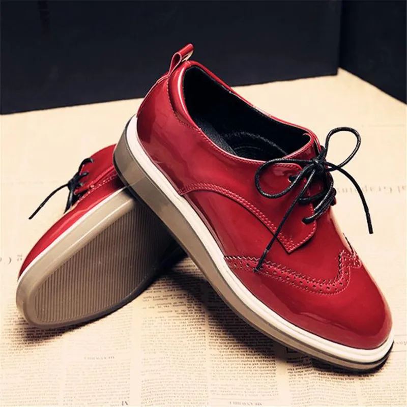 Осенне-весенняя женская обувь броги женские оксфорды британский стиль плоский