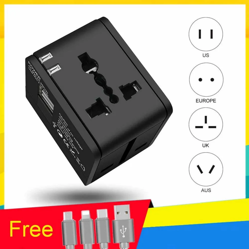 Универсальный USB Подключите адаптер для путешествий телефона Зарядное