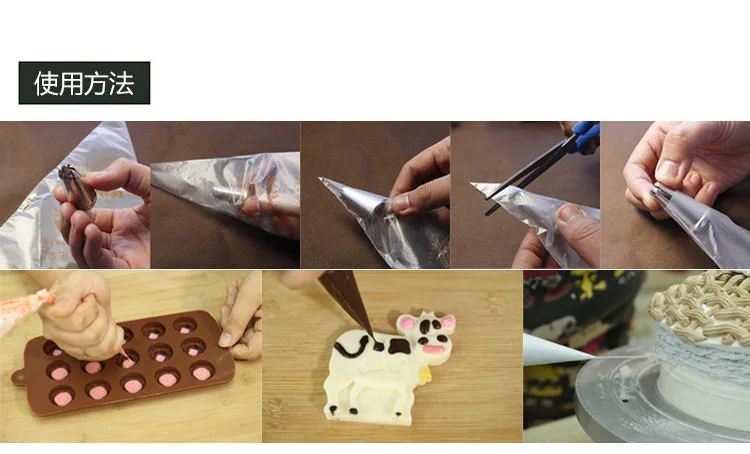 100 шт./лот пищевой пластик одноразовый кондитерский мешок насадка для глазировки