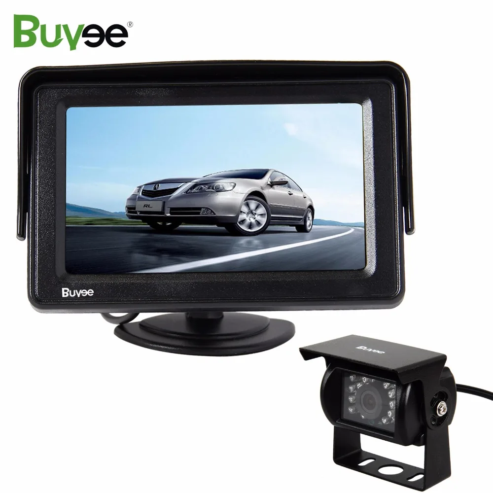 Buyee 4 3 &quotTFT lcd Автомобильный монитор 2 AV входы + 18 светодиодный ИК заднего вида