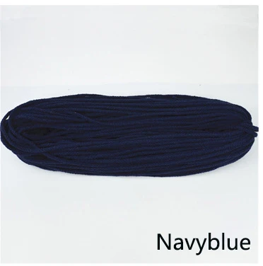Navyblue 80 метров 7 мм 8 делений круглый хлопок шнур декоративная веревка витой хлопчатобумажный Канат Плетеный шнурок веревки DIY Домашний текстиль ремесло - Цвет: Navyblue