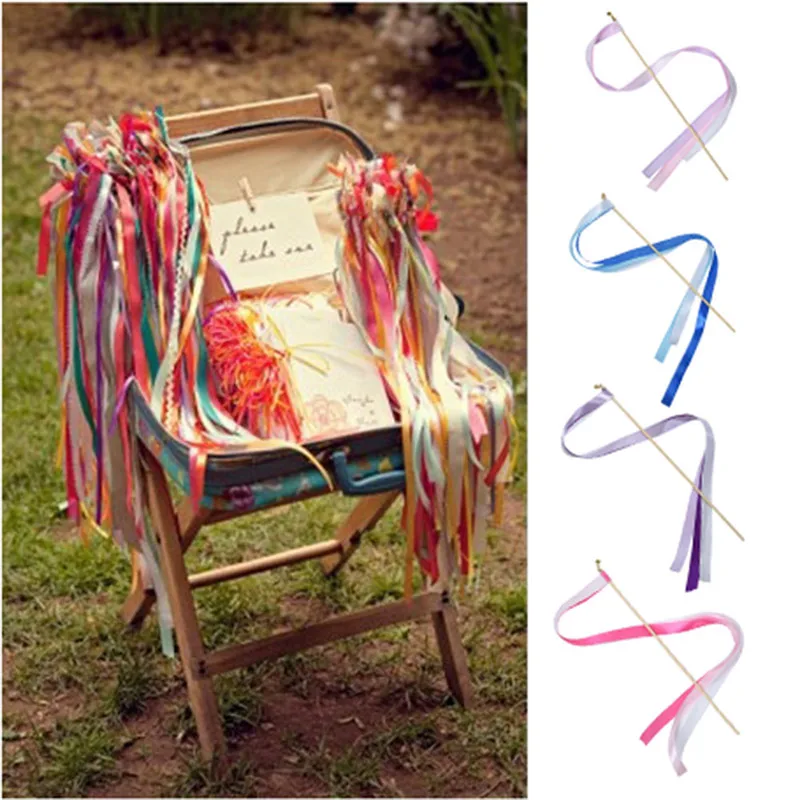 10 шт./компл. палочки с лентами и металлическими наконечниками 4 цвета|ribbon sticks|ribbon