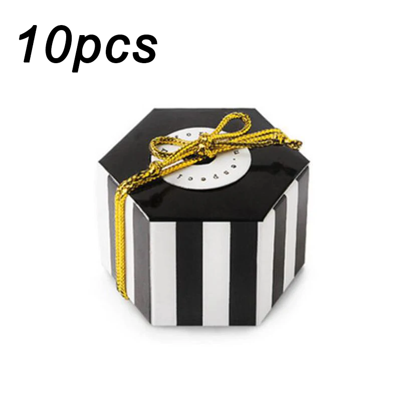 Black 10 шт., золотой мешок для конфет, коробка для конфет, сумка для печенья, Подарочная сумка, для свадьбы, дня рождения, вечеринки, декор для малышей, вечерние принадлежности, подарок для девочек - Цвет: Black