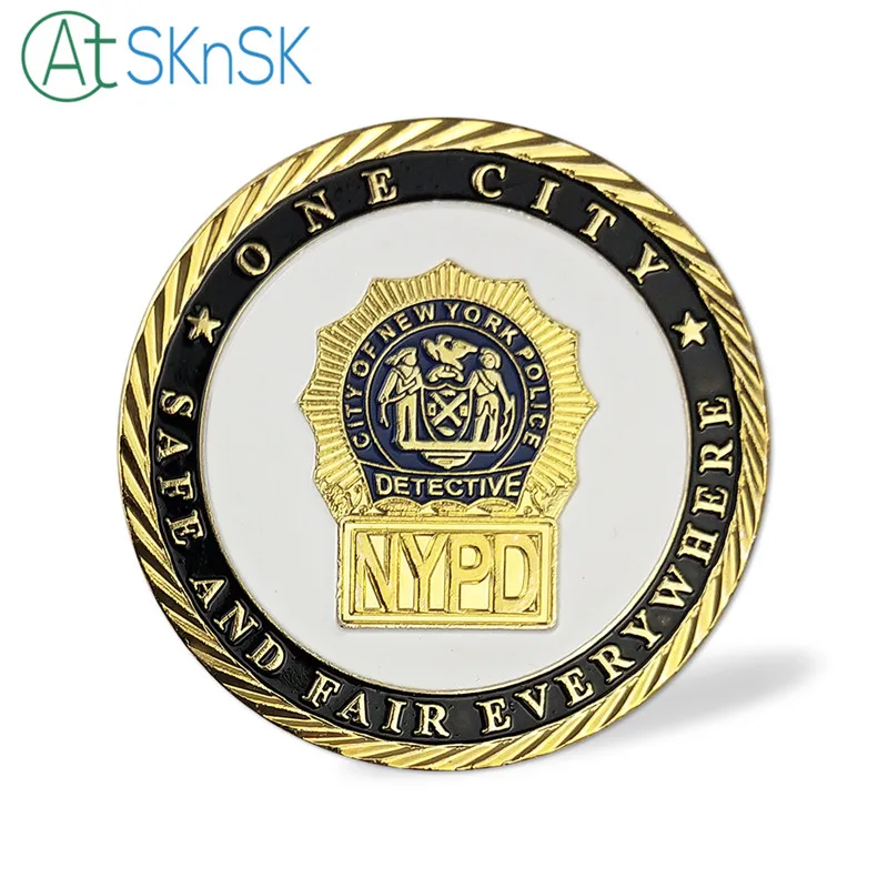 

50pcs/lot Commemorative Coin Faithful Unto Death New York City Police Department Challenge Coin Souvenir Coins Collectible Gift