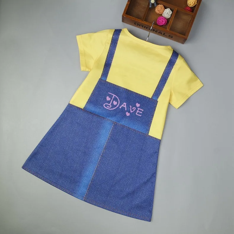 Children's Performing Minion costume children dress skirt for lovely girls 2018 Halloween anime dance Kids cosplay costumes |