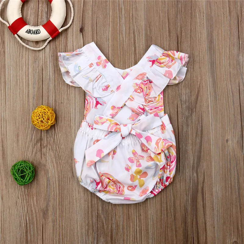 

Cute Newborn Baby Girl Floral Ruffle Romper Jumpsuit Clothes Outfit Sunsuit