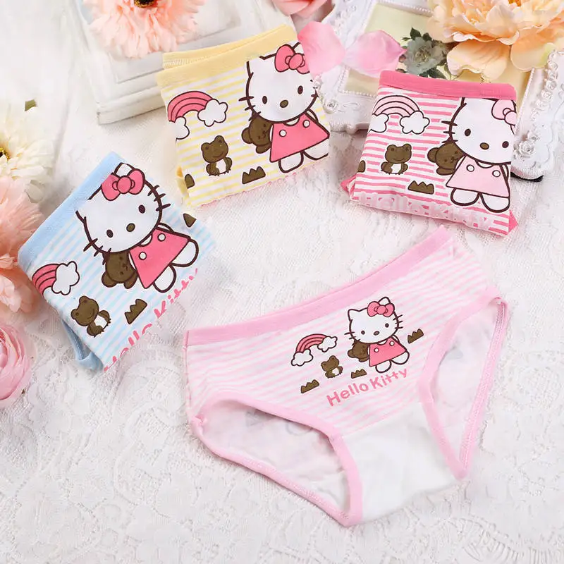 4 штуки в партии детские трусики рисунок Hello Kitty под брюки семейные трусы их хлопка