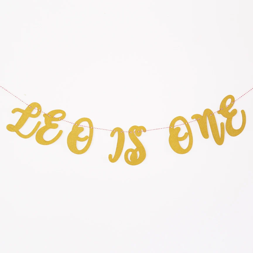 Пользовательские Баннер с блестками на день рождения один год День баннер