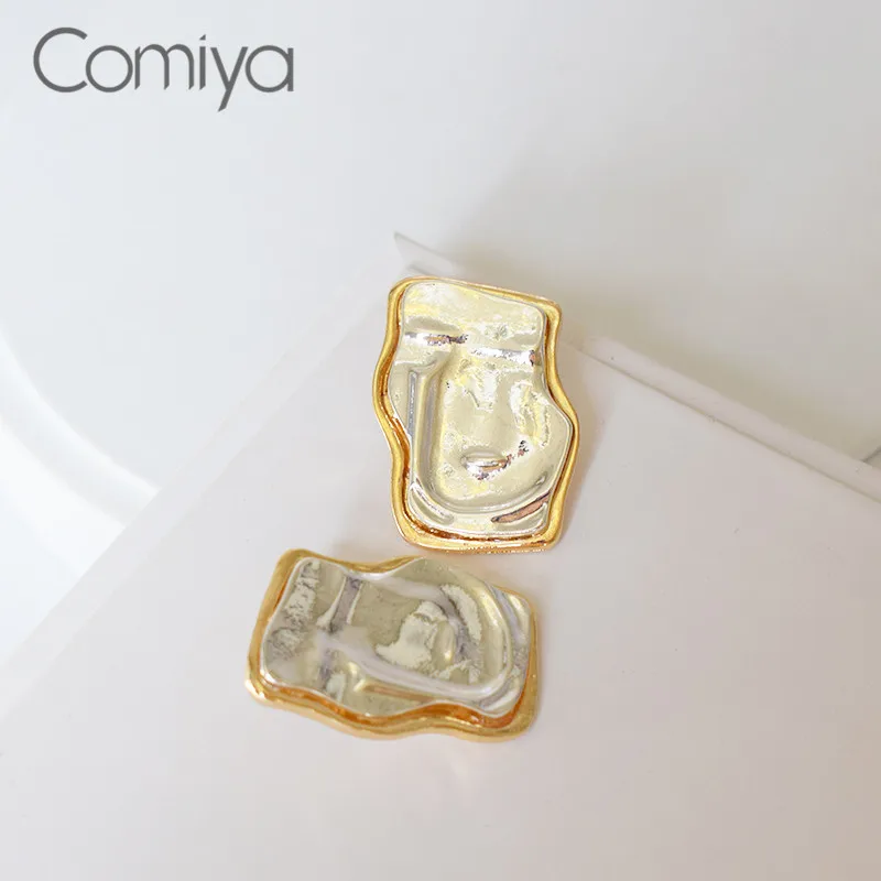 Comiya серьги гвоздики золотого и серебряного цвета цинковый сплав Квадратные