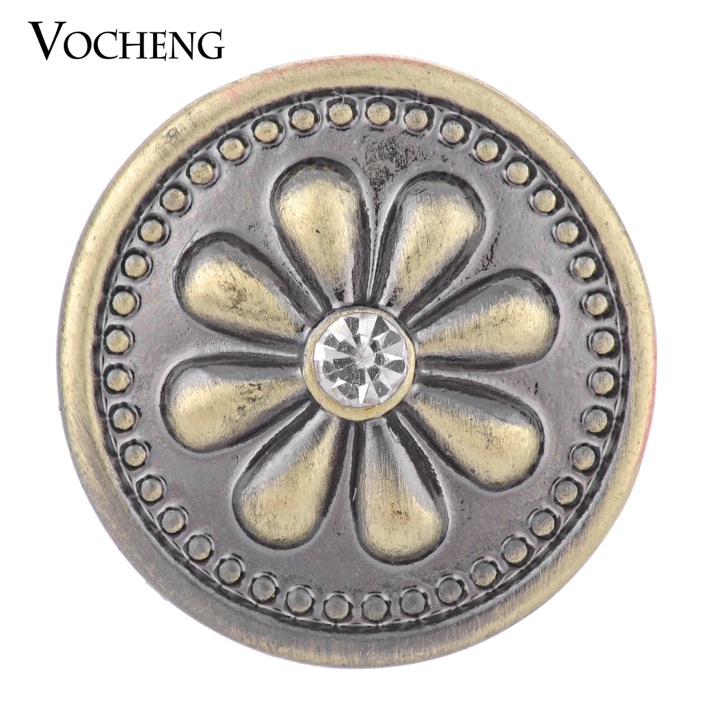 

10PCS/Lot Wholesale Vocheng Snap Charms Interchangeable Jewelry 18mm Vintage Flower Button Vn-1323*10