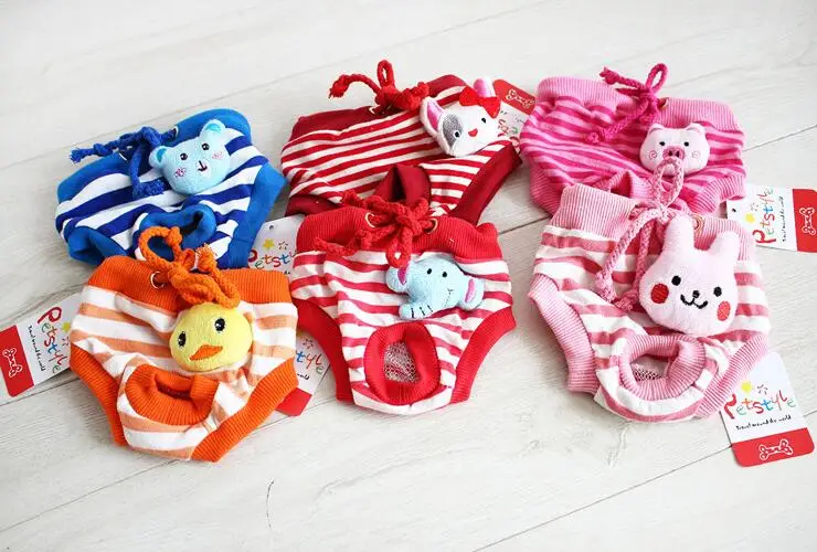 1 шт. модные штаны в полоску с рисунком собак кошек собачьи трусы для менструации